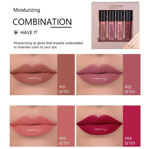Mimore 4 pcs. Moist lipstick liquid lipstick set waterproof durable lip gloss kit smoothing non-stick cup sexy colors lip glaze with gift box - Image 5