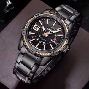 Naviforce NF9117 – Royal Blue Stainless Steel Analog Watch for Men